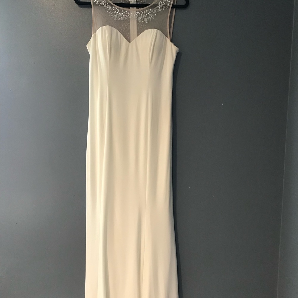 Nude Sparkle Cream long Dress